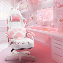 Load image into Gallery viewer, Gaming Chair, Cute with Cat Ears Paw Lumbar and Cushion,Ergonomic Computer Chair with Footrest, Reclining, Computer Chair
