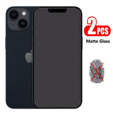 Load image into Gallery viewer, 2PCS matte Glass for iPhone 11 12 13 14 Pro Max 7 8 Plus frost screen protector on iphone 12 13 11 mini SE 2020 6s X XR XS glass Flexible Soft Screen Guard Glass Screen Protector For iPhone
