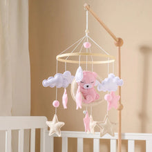 Load image into Gallery viewer, Crib Mobile Rattle Wooden Baby Bell with Felt Cartoon Bear Toys
