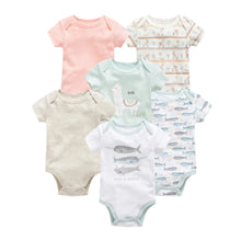 Load image into Gallery viewer, 3/6 PCS Baby Cotton Bodysuits Set Short Sleeve Summer Outfits for Newborn Boys &amp; Girls 0–12 Months
