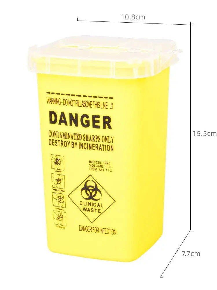1L Tattoo Medical Plastic Sharps Container Knife Blade Case  Needle Disposal Tips Accessories Waste Box