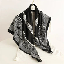 Load image into Gallery viewer, 90x90cm Square Silk-Feel Scarf – Luxury Women’s Shawl &amp; Head Wrap
