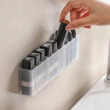 Load image into Gallery viewer, Mini Storage Box 3-Grid Plastic Makeup Brush Lipstick Storage Multi-Functional Desk Organizer for Home Kitchen Bathroom
