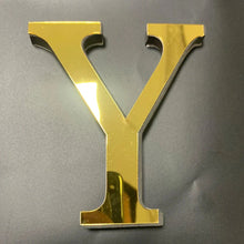 Load image into Gallery viewer, Gold Mirror 3D Letter Wall Stickers – Acrylic Peel &amp; Stick Decor
