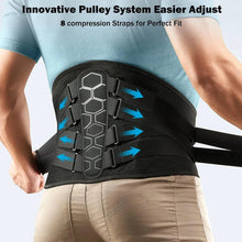 Load image into Gallery viewer, Adjustable Back Brace for Lower Back Pain Relief – Lumbar Support Belt for Sciatica, Herniated Disc &amp; Scoliosis

