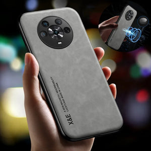 For Honor Magic4 Pro PU Leather Magnetic Car Holder Phone Case Honor Magic 4 Pro 4Pro Magic4 Soft Frame Shockproof Back Cover