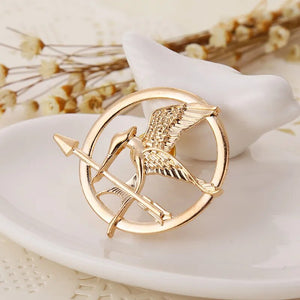 Vintage Punk Style Mockingjay Brooch Round Alloy Pin Ornament Men's And Women's Universal Costume Jewellery Accessories