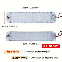 Load image into Gallery viewer, 12V-80V 72LED Interior Light Bar Strip Light With Switch LED Car Interior Lamp Lighting Camper  Bus Motorhome Boat Roof Light
