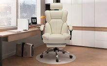 Load image into Gallery viewer, Executive Office Chair with Foot Rest High Back Office Chair Computer Gaming Chairs Big and Tall PU Leather Office Brown
