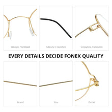 Load image into Gallery viewer, FONEX Screwless Round Eyeglasses – Titanium Alloy Frame for Men &amp; Women
