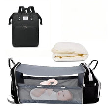 Load image into Gallery viewer, 3 in 1 Diaper Bag Backpack with Foldable Baby Bed &amp; USB
