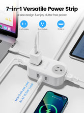 Load image into Gallery viewer, ORICO Travel Power Strip with USB C AC Outlets 3 USB Ports Wrapped Flat Plug Extension Cord with Multiple Outlets for Travel
