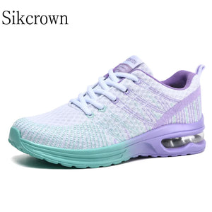 Purple Female Running Sneakers Sport Shoes Women Luxury Brand Breathable Sneaker Air Light Mesh Lace-Up Chaussure Fashion Sneake