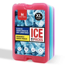 Load image into Gallery viewer, Slim Reusable Ice Packs for Lunch Box – Long-Lasting Freezer Cool Packs for Lunch Bags &amp; Coolers (Set of 4)

