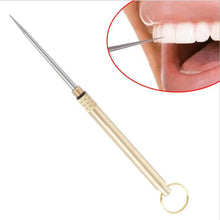 Load image into Gallery viewer, Titanium &amp; Brass Toothpick with Waterproof Bottle Tool
