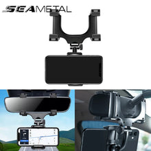 Load image into Gallery viewer, SEAMETAL Rearview Mirror Phone Holder for Car Free Rotation Adjustment Phone Mount Stable Gripper Smartphone Navigation Bracket
