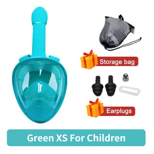 Full Face Children Underwater Snorkeling  Swimming Mask Set Scuba Diving Respirator Masks Anti Fog Safe Breathing for Kids Adult