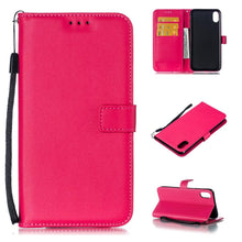 Load image into Gallery viewer, Solid Color Leather Wallet Case For iPhone 14 XS MAX 11 Pro 12 mini 13 Flip Cover Card Slot Mobile Phone Case  Wallet Mobile Phone Case Leather Flip Case Wallet Colorful Protective Case
