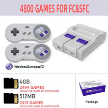 Load image into Gallery viewer, VILCORN 16-Bit Wireless/Wired Retro Video Game Console Built-in 4800+ Games for Everdrive SNES NES FC Family Game Machine
