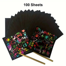 Load image into Gallery viewer, Dazzling Scratch Painting Kit - Parent-Child Interactive DIY Craft Toy with Note Cards
