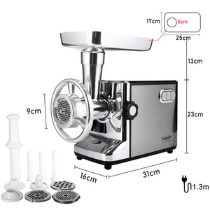 3000W Electric Meat Grinders Stainless Steel Heavy Duty Mincer Sausage Stuffer Food Processor Home Appliances Chopper Sonifer