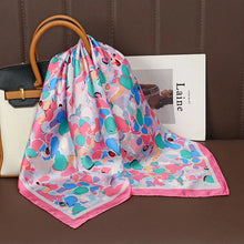 Load image into Gallery viewer, Luxury Satin Silk Square Scarf – Shawl, Hijab &amp; Fashion Wrap 2023
