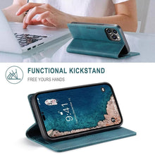 Load image into Gallery viewer, Vintage Wallet Case Card Holder Kickstand Built-in Magnetic Flip Leather Case for iPhone  Leather Cases for iPhone 14 13 12 11 Pro Max Mini XR XS Max 8 7 6s Plus Wallet Flip Cover
