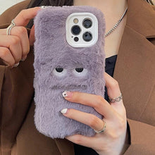 Load image into Gallery viewer, Cute Funny Fur Fluffy Phone Case For Iphone 14 13 12 11 Pro Max Mini X Xs Xr 7 8 Plus Se 2020 Girl Cover Soft Plush Stylish Cute Soft Warm Winter Phone Case

