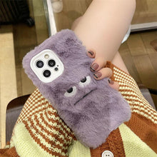 Load image into Gallery viewer, Cute Funny Fur Fluffy Phone Case For Iphone 14 13 12 11 Pro Max Mini X Xs Xr 7 8 Plus Se 2020 Girl Cover Soft Plush Stylish Cute Soft Warm Winter Phone Case
