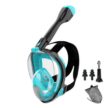 Load image into Gallery viewer, Full Face Snorkel Mask Diving Mask for Adults and Youths Anti-Leak Anti-Fog 180° Panoramic View with Camera Mount Safe Breathing
