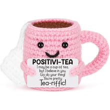Load image into Gallery viewer, Funny Crochet Emotional Support Coffee Doll With Card Desktop Ornament Handmade Knitted Coffee Dolls Christmas Gifts Home Decor
