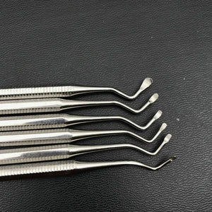 6pcs/set Dental Excavator Set of 6 Restorative Spoon Dental Instrument Tooth Whitening Pick Whientener Bleah Remove Stain