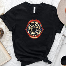 Load image into Gallery viewer, Big Mouth Piercing Body Candy Black Crew Neck Tee Shirt

