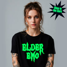 Load image into Gallery viewer, Glow in the Dark Elder Emo Black Tee Shirt
