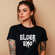 Load image into Gallery viewer, Glow in the Dark Elder Emo Black Tee Shirt

