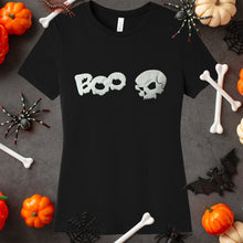 Load image into Gallery viewer, Skull Boo Glow in the Dark Puff Halloween Tee Shirt
