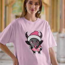 Load image into Gallery viewer, Holiday Krampus Cutie Pink Tee Shirt
