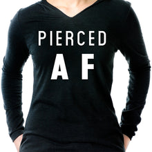 Load image into Gallery viewer, Pierced AF Black Tapered Long Sleeve Hoodie
