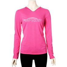 Load image into Gallery viewer, Body Candy Logo Pink Frost Tapered Long Sleeve Hoodie
