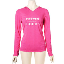 Load image into Gallery viewer, I'm Pierced Under These Clothes Tapered Long Sleeve Hoodie
