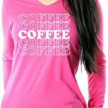 Load image into Gallery viewer, Coffee Coffee Coffee Coffee Coffee Black Long Sleeve Hoodie
