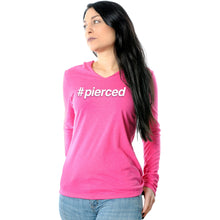 Load image into Gallery viewer, hashtag pierced Black Tapered Long Sleeve Hoodie
