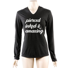 Load image into Gallery viewer, Pierced Inked &amp; Amazing Gray Frost Tapered Long Sleeve Hoodie
