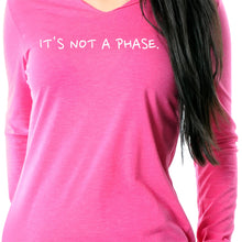 Load image into Gallery viewer, It's Not a Phase Black Tapered Long Sleeve Hoodie
