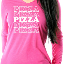 Load image into Gallery viewer, Pizza Pizza Pizza Pizza Pizza Tapered Long Sleeve Hoodie
