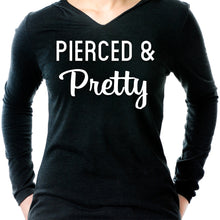 Load image into Gallery viewer, Pierced &amp; Pretty Black Tapered Long Sleeve Hoodie
