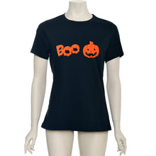 Load image into Gallery viewer, Pumpkin Boo Orange Puff Halloween Tee Shirt
