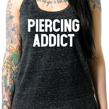 Load image into Gallery viewer, Piercing Addict Black Gray Cosmic Twist Back Tank Top
