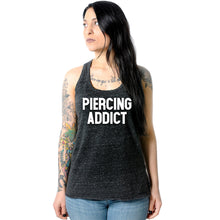 Load image into Gallery viewer, Piercing Addict Black Gray Cosmic Twist Back Tank Top
