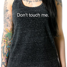 Load image into Gallery viewer, Don't Touch Me Black Gray Cosmic Twist Back Tank Top
